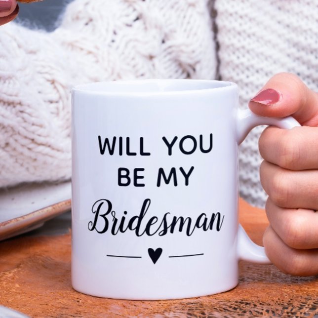 Kommer du att bli min Bridesman Frieri Bröllop? Kaffemugg (Skapare uppladdad)