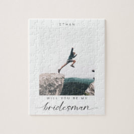 Kommer du att bli min Bridesman Minimalistisk Foto Pussel