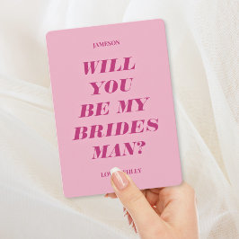 Kommer du att bli min Bridesman? Modern Rosa Inbjudningar