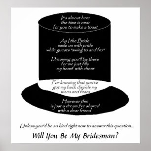 "Kommer du att bli min Bridesman?" Poster
