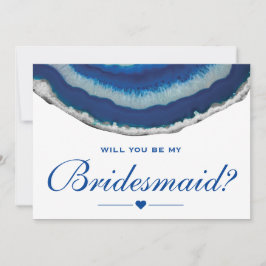 Kommer du att bli min bridesmedalj, blå Bröllop Ag Inbjudningar
