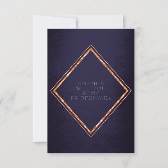 Kommer du att bli min bridesmedapare Diamond Glam  Inbjudningar (Framsida)