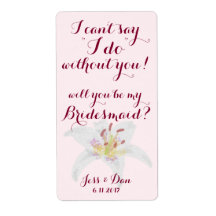 Kommer du att bli min bridesmeds Frieri Vin-etiket