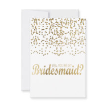"Kommer du att bli min bridessa?" Faux Guld Confet
