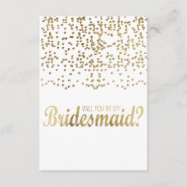 "Kommer du att bli min bridessa?" Faux Guld Confet Inbjudningar