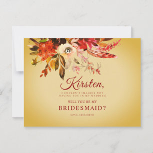 Kommer du att bli min briljant hösten Blommigt Gul Vykort