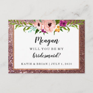 Kommer du att bli min briljanta blomma Glitter plo Inbjudningar
