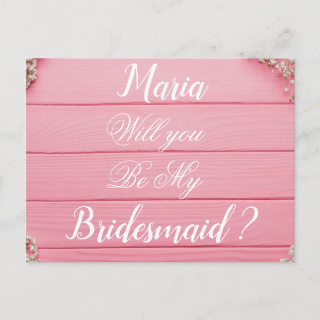 Kommer du att bli min bröllopsinbjudan? inbjudan vykort (Framsida)