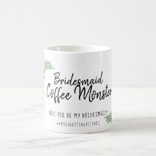 Kommer du att bli min Brudens sida Gift-Blommigt? Kaffemugg