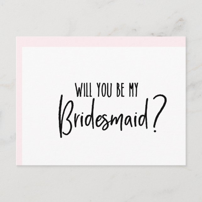 Kommer du att bli min brudtärna, Bridesmaid Card? Inbjudan Vykort (Framsida)