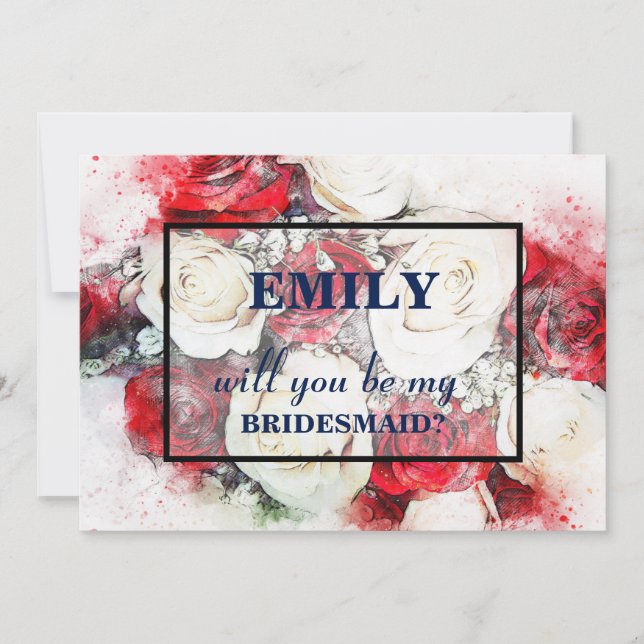 Kommer du att bli min brudtärna? inbjudningar (Framsida)