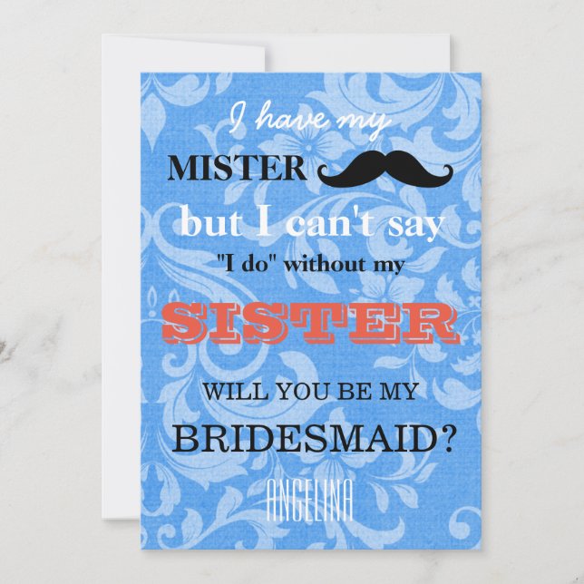 Kommer du att bli min brudtärna? inbjudningar (Framsida)
