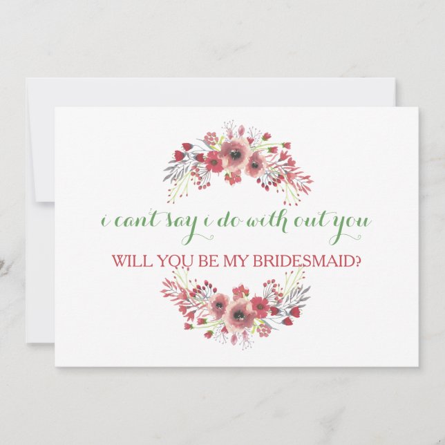 Kommer du att bli min brudtärna? inbjudningar (Framsida)