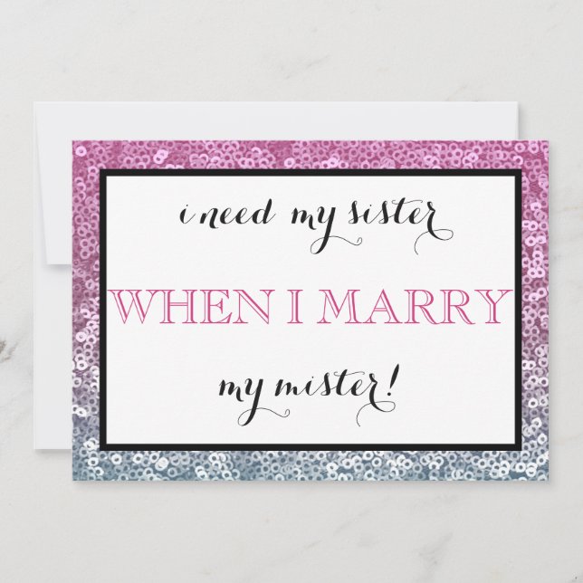 Kommer du att bli min brudtärna? inbjudningar (Framsida)