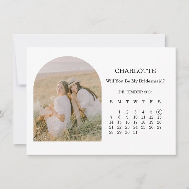 Kommer du att bli min brudtjänsteflicka Ark Foto K Kort (Framsida)