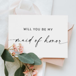 Kommer du att bli min brudtjänsteflicka | Svart & Vykort