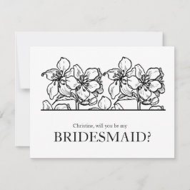 Kommer du att bli min Chic i Bridesmaid Black and Inbjudningar