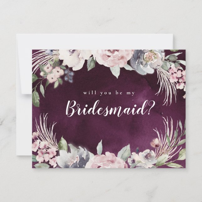 Kommer du att bli min elegant boho-blommigt? inbjudningar (Framsida)
