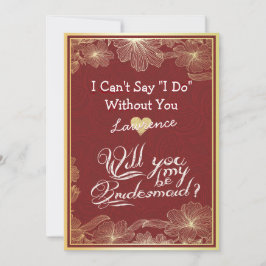 Kommer du att bli min Elegant Red Guld Blommigt? Inbjudningar