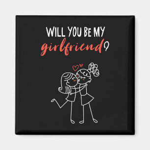 Kommer du att bli min flickvän i Kärlek du Valenti Magnet