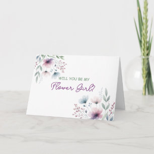 Kommer du att bli min Flower Girl? Blommigt Bröl Kort