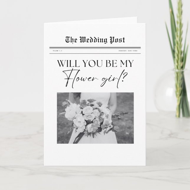 Kommer du att bli min Flower Girl? Kort (Framsida)