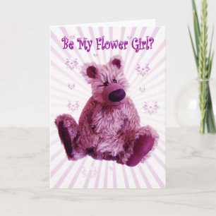 Kommer du att bli min Flower Girl, nalle bröllop? Inbjudan