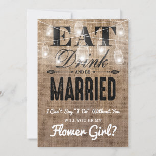 Kommer du att bli min Flower Girl?   Rustic Brides Inbjudningar