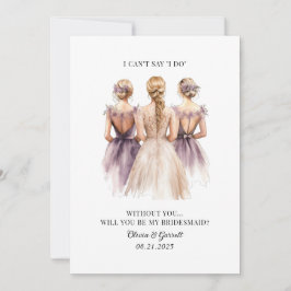 Kommer du att bli min Frieri av Bridesmaid Waterco Inbjudningar