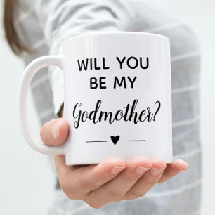 Kommer du att bli min Godmor Frieri Baptism? Kaffemugg