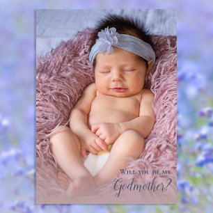 Kommer du att bli min Godmor Fullt Photo Inbjudan? Inbjudningar