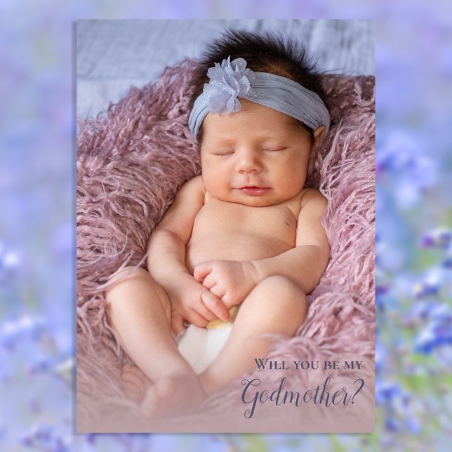 Kommer du att bli min Godmor Fullt Photo Inbjudan? Inbjudningar (Skapare uppladdad)