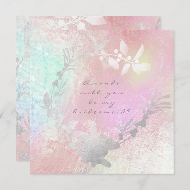 Kommer du att bli min Grått Silver Pearl Wand Pear Inbjudningar (Fram/baksida)