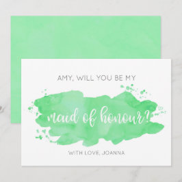 Kommer du att bli min Grönt för vattenfärgen Maid  Inbjudningar