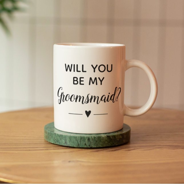 Kommer du att bli min Groomsmaid Frieri Bröllop-ka Kaffemugg (Skapare uppladdad)