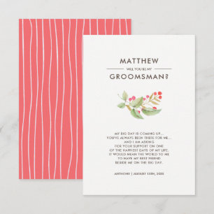 Kommer du att bli min Groomsman? Anpassningsbar Inbjudningar