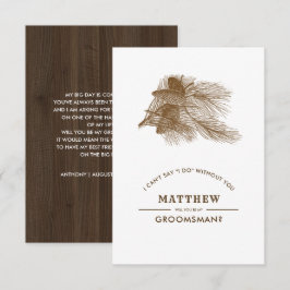 Kommer du att bli min Groomsman? Barn Wood Rustic Inbjudningar
