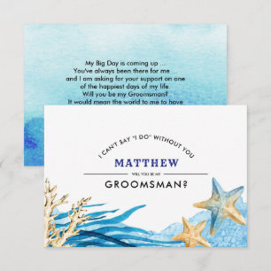Kommer du att bli min Groomsman? Beach Starfish Inbjudningar
