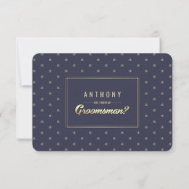 Kommer du att bli min Groomsman? Blåblå Guld Bröll Inbjudningar