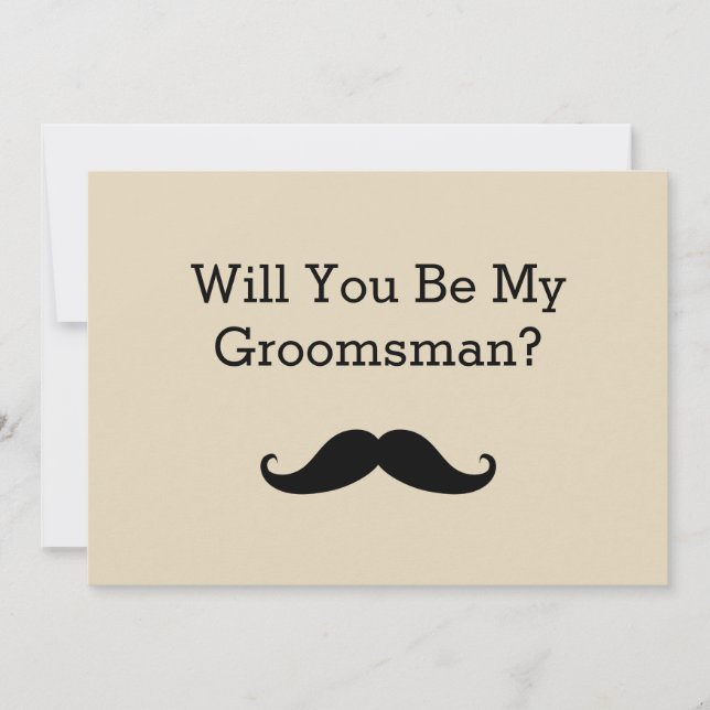 Kommer du att bli min Groomsman Black Mustache? Inbjudningar (Framsida)