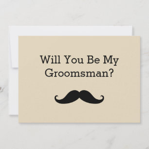 Kommer du att bli min Groomsman Black Mustache? Inbjudningar