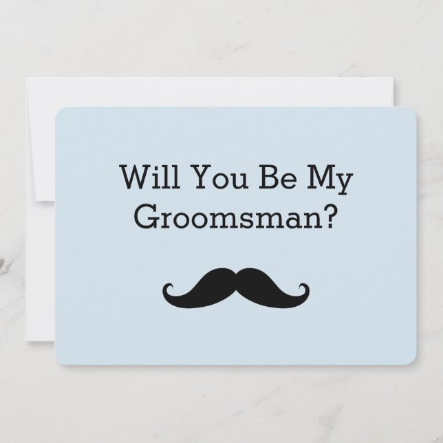 Kommer du att bli min Groomsman Black Mustache? Inbjudningar (Framsida)