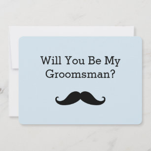 Kommer du att bli min Groomsman Black Mustache? Inbjudningar