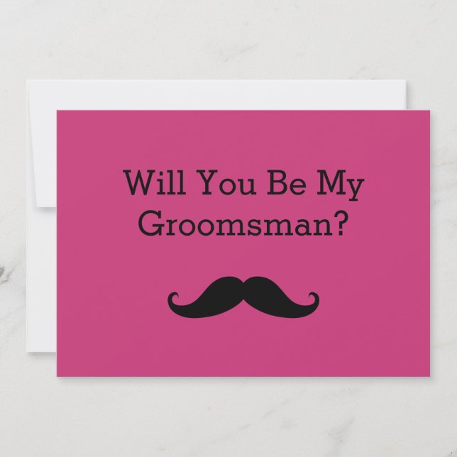 Kommer du att bli min Groomsman Black Mustache? Inbjudningar (Framsida)