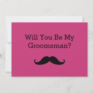 Kommer du att bli min Groomsman Black Mustache? Inbjudningar