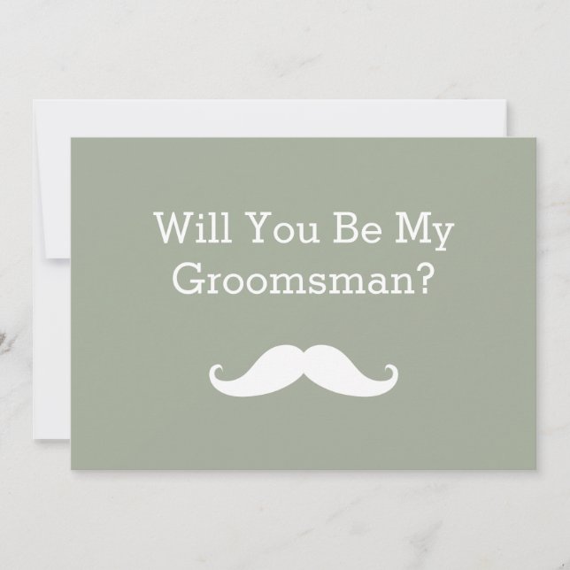 Kommer du att bli min Groomsman Black Mustache? Inbjudningar (Framsida)