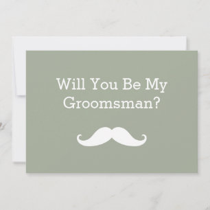 Kommer du att bli min Groomsman Black Mustache? Inbjudningar