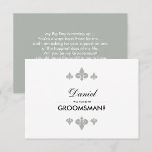 Kommer du att bli min Groomsman? Fleur-de-lis Gråt Inbjudningar