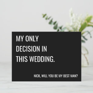 Kommer du att bli min groomsman frieri platta kort