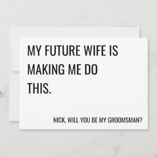 Kommer du att bli min groomsman frieri platta kort